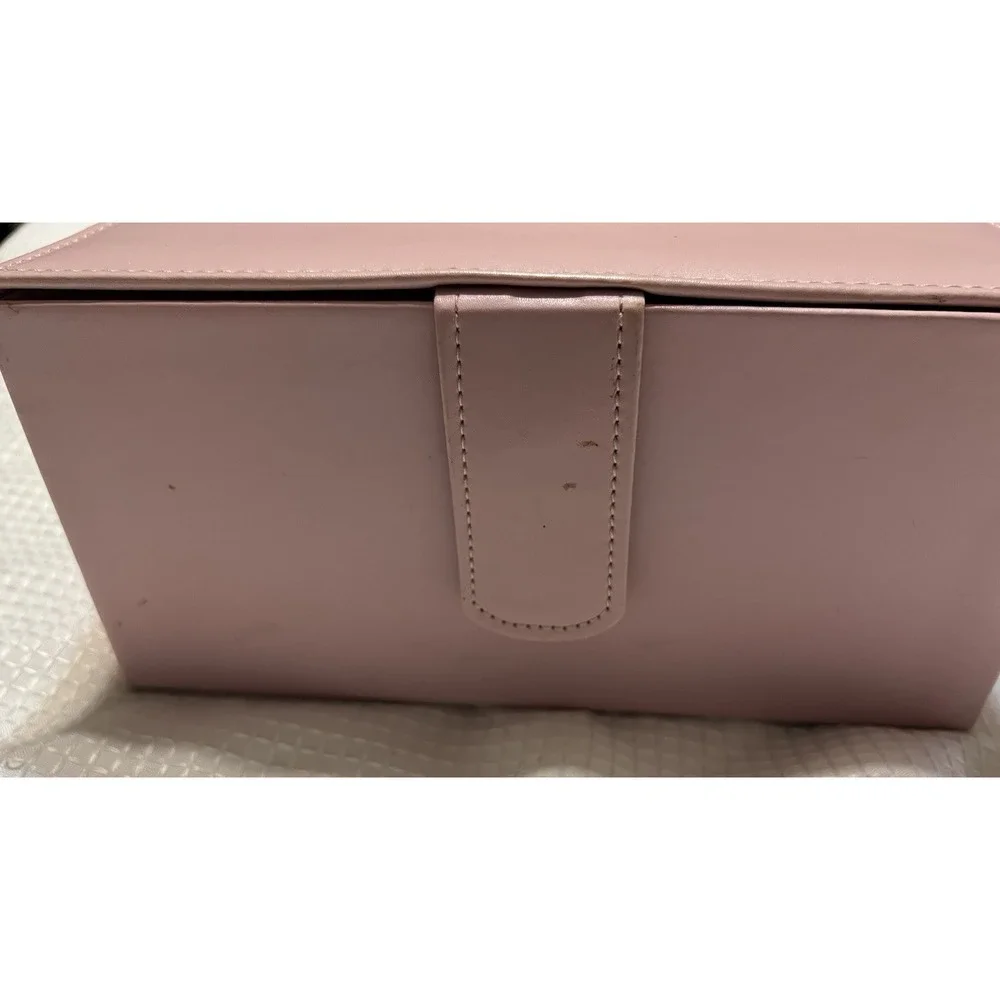 Rare vintage Juicy Couture Pink Faux Leather Lidded‎ Storage Box Crest Design